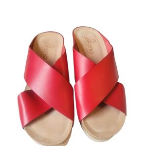 YOKONO Women's Red Cross-Strap Sandals